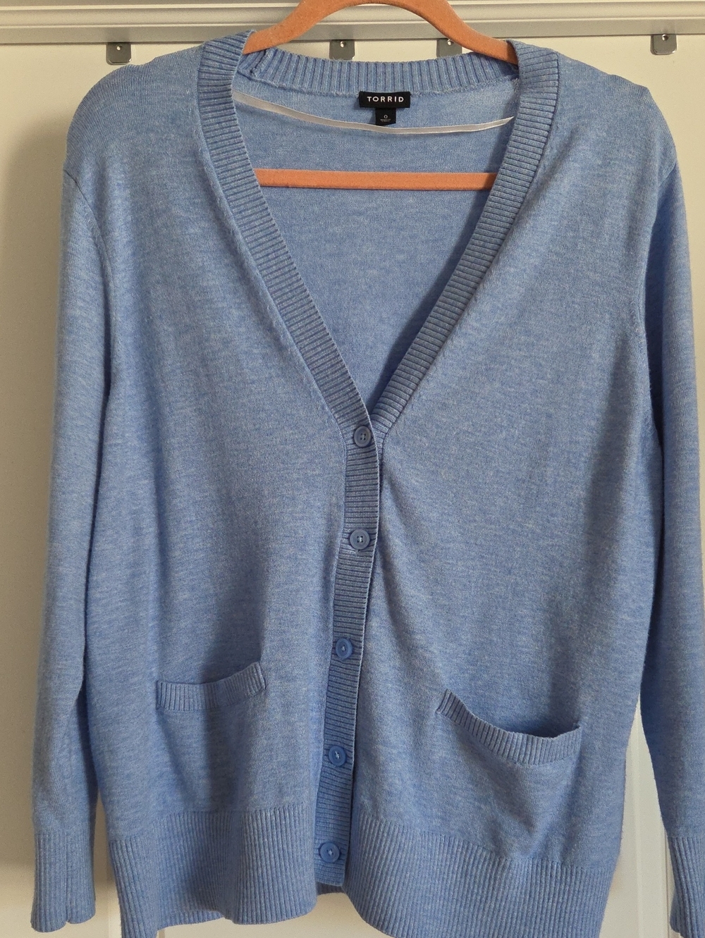 EUC torrid 0 Sky Blue V-Neck Button Cardigan